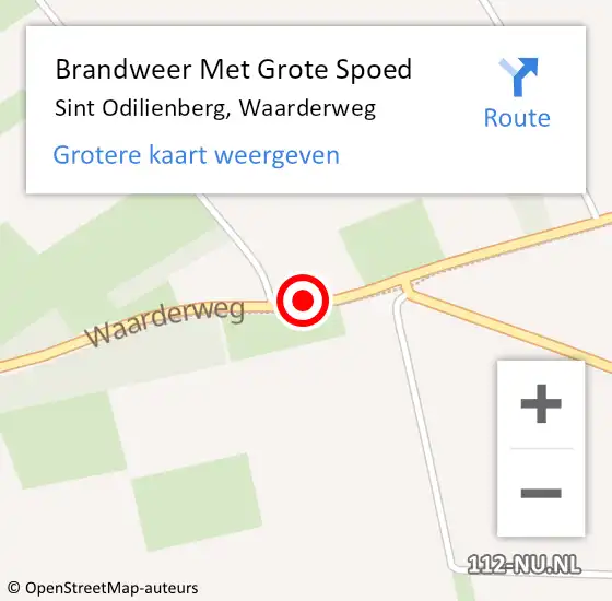 Locatie op kaart van de 112 melding: Brandweer Met Grote Spoed Naar Sint Odilienberg, Waarderweg op 31 december 2019 22:57