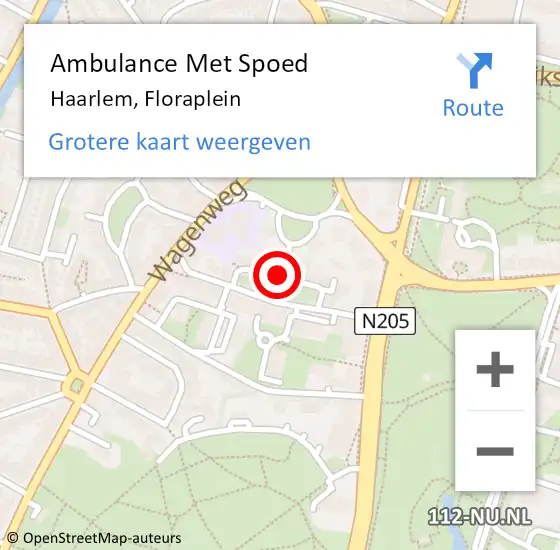 Locatie op kaart van de 112 melding: Ambulance Met Spoed Naar Haarlem, Floraplein op 31 december 2019 23:04