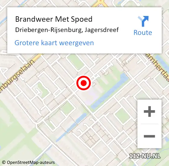 Locatie op kaart van de 112 melding: Brandweer Met Spoed Naar Driebergen-Rijsenburg, Jagersdreef op 31 december 2019 23:18