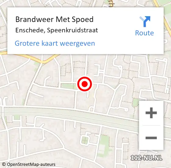 Locatie op kaart van de 112 melding: Brandweer Met Spoed Naar Enschede, Speenkruidstraat op 31 december 2019 23:26