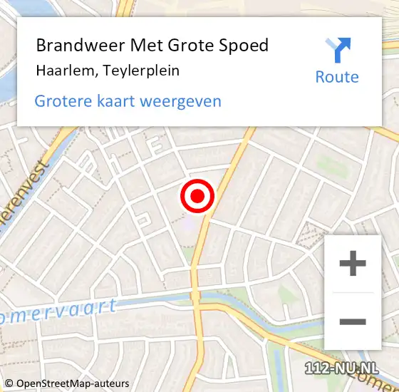 Locatie op kaart van de 112 melding: Brandweer Met Grote Spoed Naar Haarlem, Teylerplein op 31 december 2019 23:35