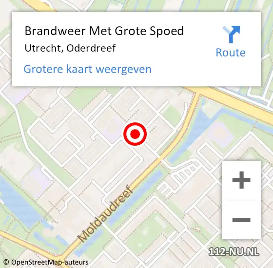 Locatie op kaart van de 112 melding: Brandweer Met Grote Spoed Naar Utrecht, Oderdreef op 31 december 2019 23:36