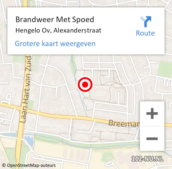 Locatie op kaart van de 112 melding: Brandweer Met Spoed Naar Hengelo Ov, Alexanderstraat op 1 januari 2020 00:00