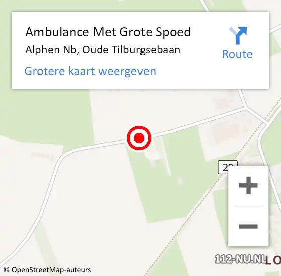 Locatie op kaart van de 112 melding: Ambulance Met Grote Spoed Naar Alphen Nb, Oude Tilburgsebaan op 2 januari 2020 13:50