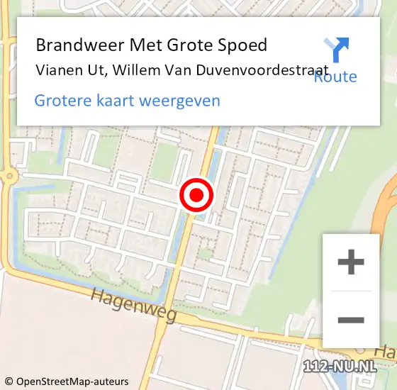 Locatie op kaart van de 112 melding: Brandweer Met Grote Spoed Naar Vianen Ut, Willem Van Duvenvoordestraat op 2 januari 2020 13:53