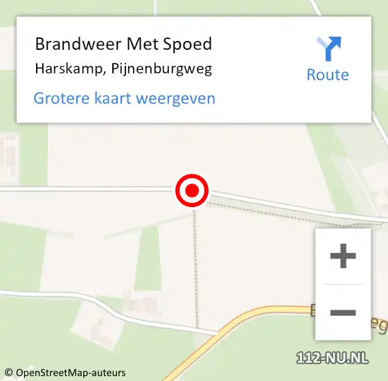 Locatie op kaart van de 112 melding: Brandweer Met Spoed Naar Harskamp, Pijnenburgweg op 2 januari 2020 15:53