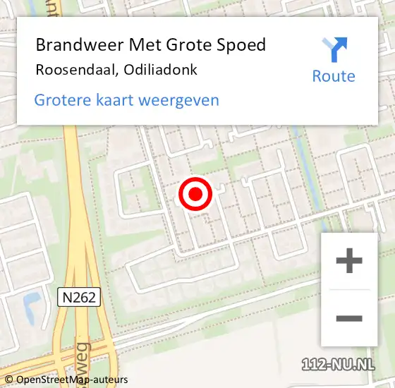 Locatie op kaart van de 112 melding: Brandweer Met Grote Spoed Naar Roosendaal, Odiliadonk op 2 januari 2020 15:58