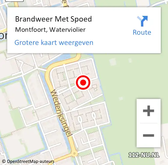 Locatie op kaart van de 112 melding: Brandweer Met Spoed Naar Montfoort, Waterviolier op 2 januari 2020 17:40