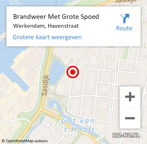 Locatie op kaart van de 112 melding: Brandweer Met Grote Spoed Naar Werkendam, Havenstraat op 2 januari 2020 20:06