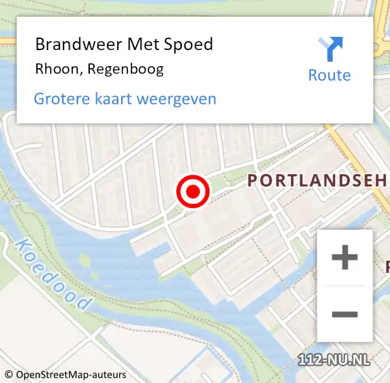 Locatie op kaart van de 112 melding: Brandweer Met Spoed Naar Rhoon, Regenboog op 2 januari 2020 20:15