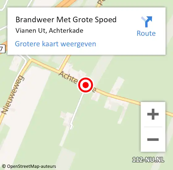 Locatie op kaart van de 112 melding: Brandweer Met Grote Spoed Naar Vianen Ut, Achterkade op 2 januari 2020 20:36