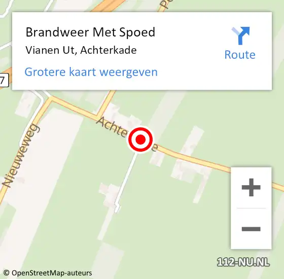 Locatie op kaart van de 112 melding: Brandweer Met Spoed Naar Vianen Ut, Achterkade op 2 januari 2020 21:20