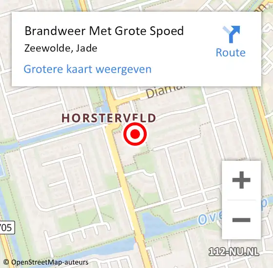 Locatie op kaart van de 112 melding: Brandweer Met Grote Spoed Naar Zeewolde, Jade op 24 april 2014 15:16