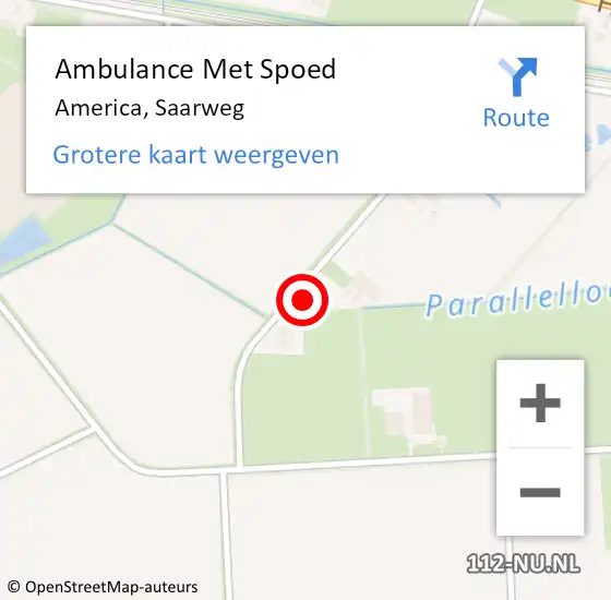 Locatie op kaart van de 112 melding: Ambulance Met Spoed Naar America, Saarweg op 24 april 2014 15:22