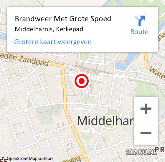 Locatie op kaart van de 112 melding: Brandweer Met Grote Spoed Naar Middelharnis, Kerkepad op 3 januari 2020 03:30