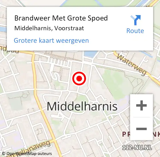 Locatie op kaart van de 112 melding: Brandweer Met Grote Spoed Naar Middelharnis, Voorstraat op 3 januari 2020 03:42