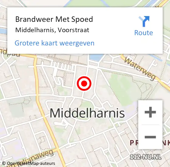 Locatie op kaart van de 112 melding: Brandweer Met Spoed Naar Middelharnis, Voorstraat op 3 januari 2020 04:11