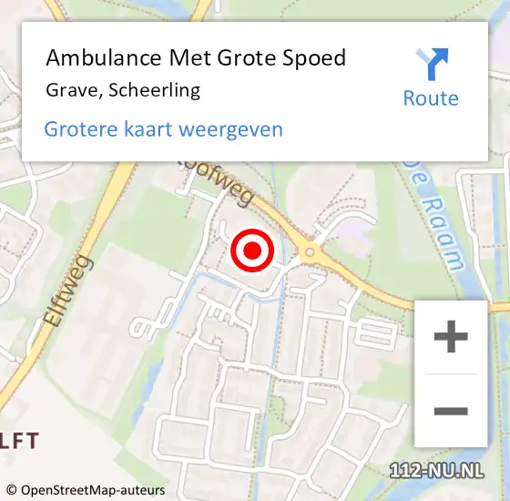 Locatie op kaart van de 112 melding: Ambulance Met Grote Spoed Naar Grave, Scheerling op 3 januari 2020 08:26