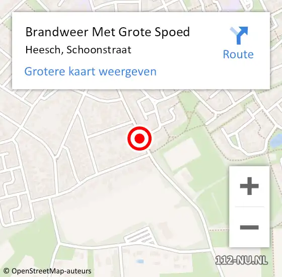 Locatie op kaart van de 112 melding: Brandweer Met Grote Spoed Naar Heesch, Schoonstraat op 3 januari 2020 09:59