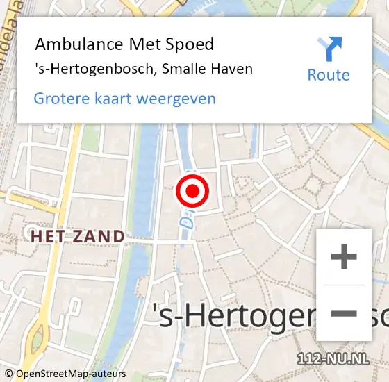 Locatie op kaart van de 112 melding: Ambulance Met Spoed Naar 's-Hertogenbosch, Smalle Haven op 3 januari 2020 10:01