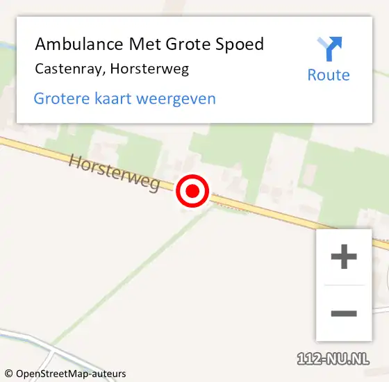 Locatie op kaart van de 112 melding: Ambulance Met Grote Spoed Naar Castenray, Horsterweg op 3 januari 2020 11:52