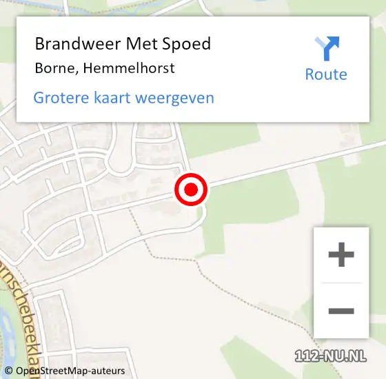 Locatie op kaart van de 112 melding: Brandweer Met Spoed Naar Borne, Hemmelhorst op 3 januari 2020 13:02