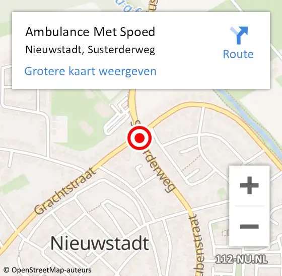 Locatie op kaart van de 112 melding: Ambulance Met Spoed Naar Nieuwstadt, Susterderweg op 24 april 2014 15:55