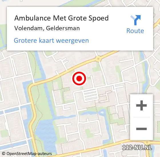 Locatie op kaart van de 112 melding: Ambulance Met Grote Spoed Naar Volendam, Geldersman op 3 januari 2020 14:04