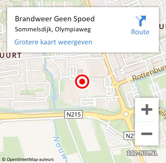 Locatie op kaart van de 112 melding: Brandweer Geen Spoed Naar Sommelsdijk, Olympiaweg op 3 januari 2020 14:05