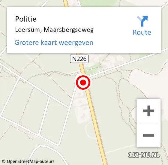 Locatie op kaart van de 112 melding: Politie Leersum, Maarsbergseweg op 3 januari 2020 14:20