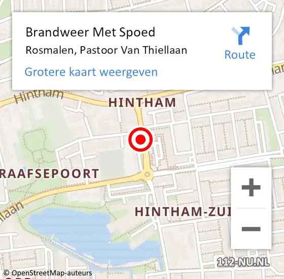 Locatie op kaart van de 112 melding: Brandweer Met Spoed Naar Rosmalen, Pastoor Van Thiellaan op 3 januari 2020 15:23