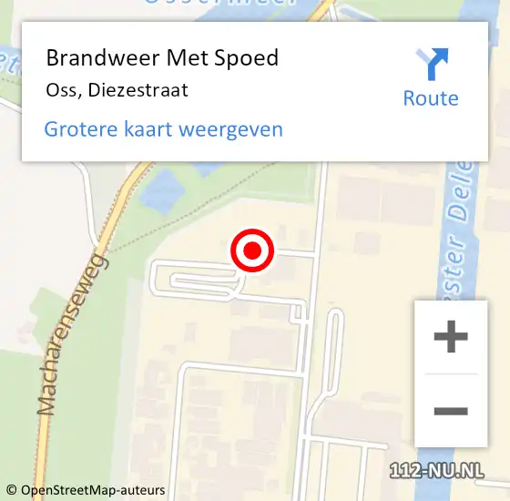 Locatie op kaart van de 112 melding: Brandweer Met Spoed Naar Oss, Diezestraat op 3 januari 2020 16:07