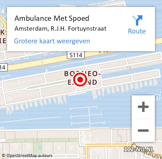 Locatie op kaart van de 112 melding: Ambulance Met Spoed Naar Amsterdam, R.J.H. Fortuynstraat op 3 januari 2020 16:28