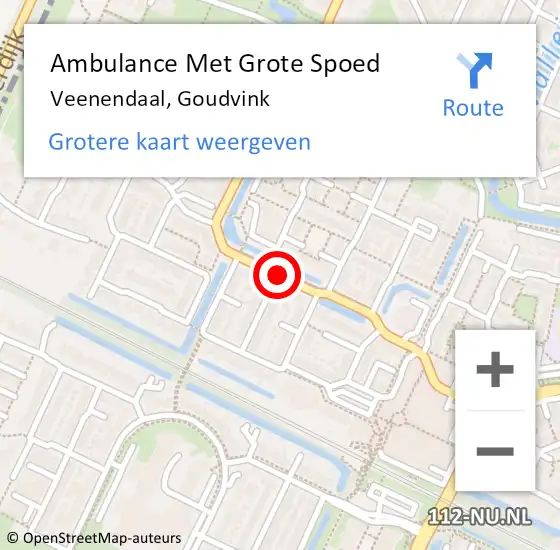 Locatie op kaart van de 112 melding: Ambulance Met Grote Spoed Naar Veenendaal, Goudvink op 3 januari 2020 16:40