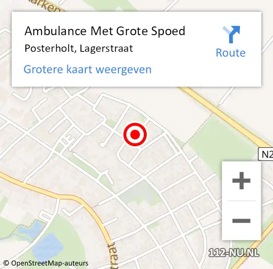 Locatie op kaart van de 112 melding: Ambulance Met Grote Spoed Naar Posterholt, Lagerstraat op 24 april 2014 16:28