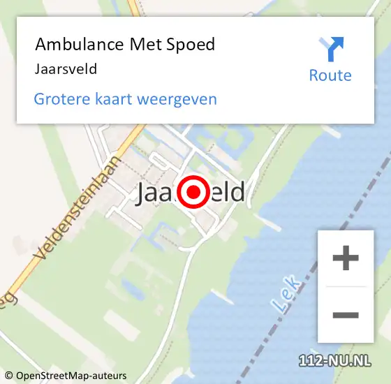 Locatie op kaart van de 112 melding: Ambulance Met Spoed Naar Jaarsveld op 3 januari 2020 19:31