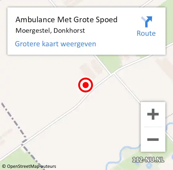 Locatie op kaart van de 112 melding: Ambulance Met Grote Spoed Naar Moergestel, Donkhorst op 24 april 2014 16:38