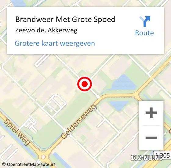 Locatie op kaart van de 112 melding: Brandweer Met Grote Spoed Naar Zeewolde, Akkerweg op 3 januari 2020 21:08