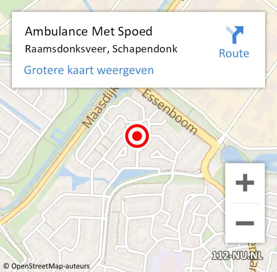 Locatie op kaart van de 112 melding: Ambulance Met Spoed Naar Raamsdonksveer, Schapendonk op 3 januari 2020 23:15