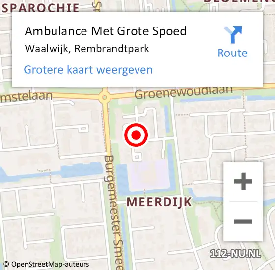 Locatie op kaart van de 112 melding: Ambulance Met Grote Spoed Naar Waalwijk, Rembrandtpark op 3 januari 2020 23:51