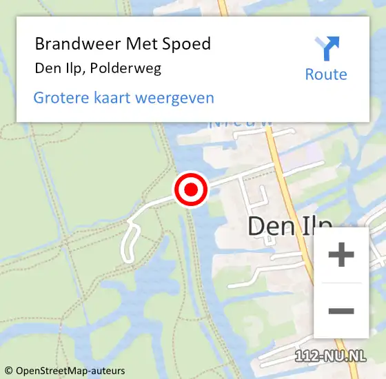 Locatie op kaart van de 112 melding: Brandweer Met Spoed Naar Den Ilp, Polderweg op 24 april 2014 16:52