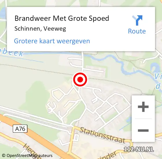 Locatie op kaart van de 112 melding: Brandweer Met Grote Spoed Naar Schinnen, Veeweg op 4 januari 2020 04:39