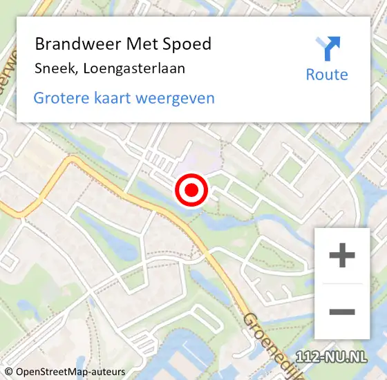 Locatie op kaart van de 112 melding: Brandweer Met Spoed Naar Sneek, Loengasterlaan op 24 april 2014 17:06