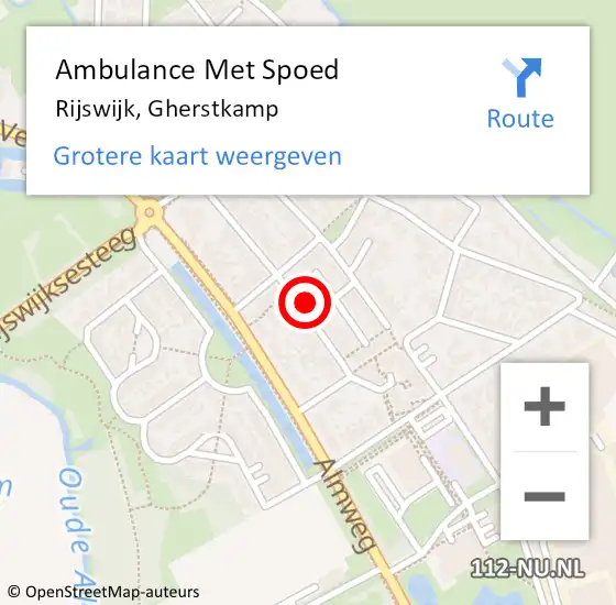 Locatie op kaart van de 112 melding: Ambulance Met Spoed Naar Rijswijk, Gherstkamp op 4 januari 2020 09:52