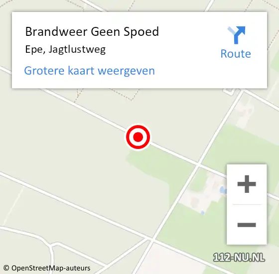 Locatie op kaart van de 112 melding: Brandweer Geen Spoed Naar Epe, Jagtlustweg op 4 januari 2020 12:14