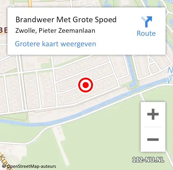 Locatie op kaart van de 112 melding: Brandweer Met Grote Spoed Naar Zwolle, Pieter Zeemanlaan op 4 januari 2020 12:15