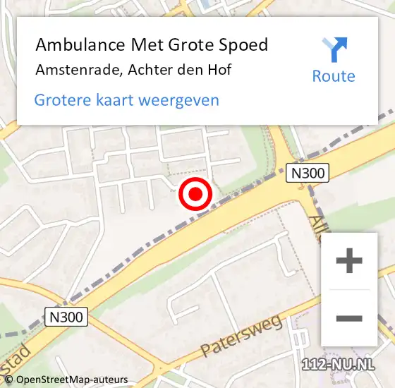 Locatie op kaart van de 112 melding: Ambulance Met Grote Spoed Naar Amstenrade, Achter den Hof op 24 april 2014 17:32