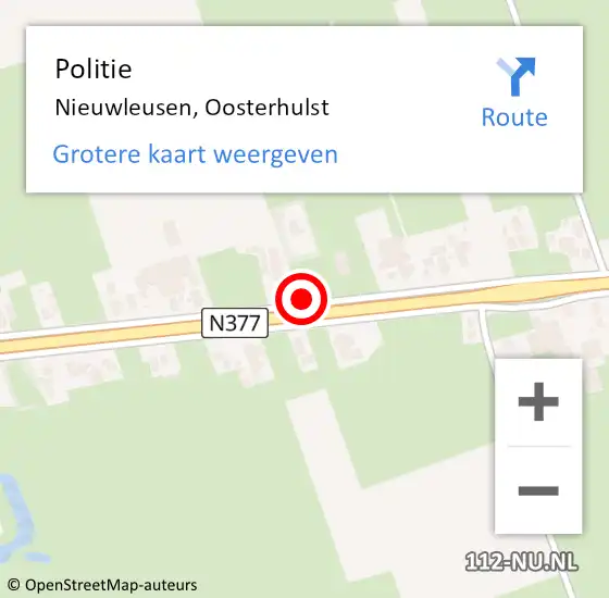 Locatie op kaart van de 112 melding: Politie Nieuwleusen, Oosterhulst op 4 januari 2020 14:11