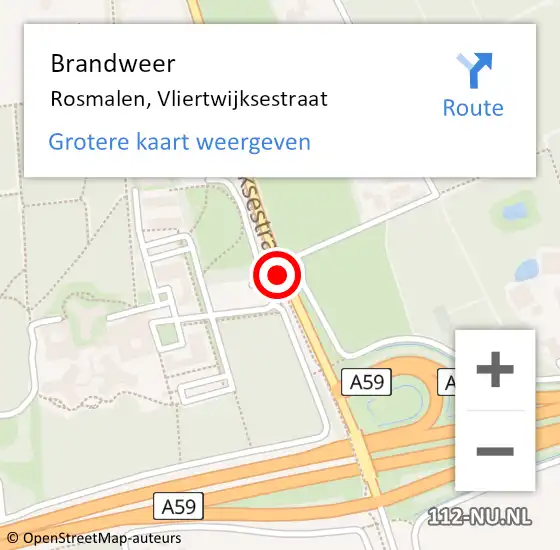 Locatie op kaart van de 112 melding: Brandweer Rosmalen, Vliertwijksestraat op 24 april 2014 17:38