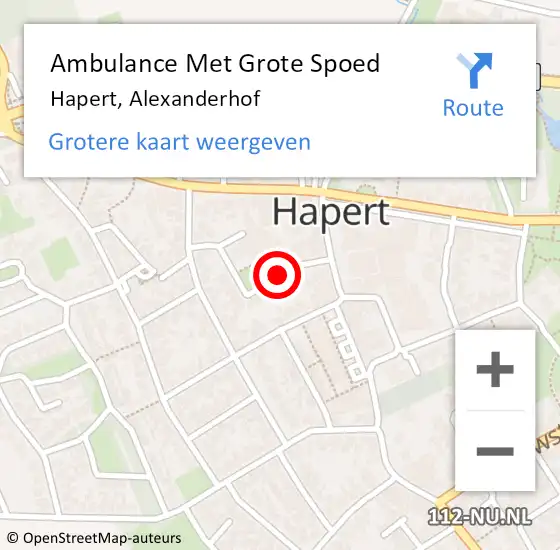 Locatie op kaart van de 112 melding: Ambulance Met Grote Spoed Naar Hapert, Alexanderhof op 4 januari 2020 14:52